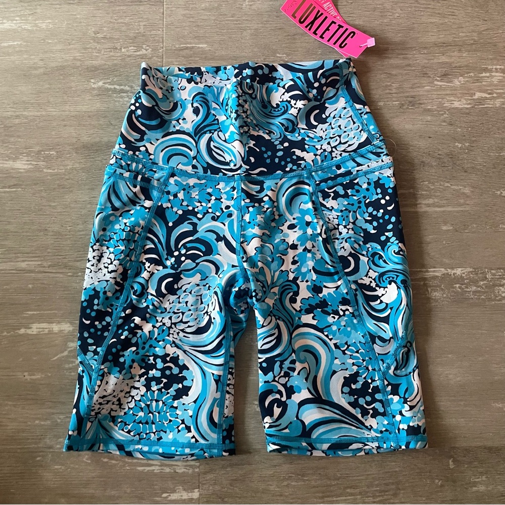 NWT Lilly Pulitzer UPF 50+ Luxletic 8" South Beach High Rise Bike Short